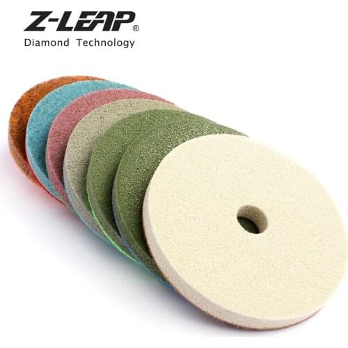 Z-LEAP 7piece 5 Inch Sponge Polishing Pads Stone Marble Sandstone Abrasive Wheel 125mm Diamond Sanding Pad For Polishing Machine