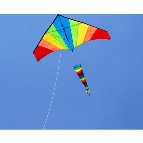 Free shipping rainbow kite flying stunt step windsock ripstop nylon outdoor toys kids kites factory kite wheel delta kite