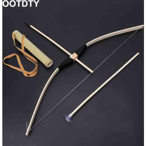 Safe Bamboo Bow And Arrow Toy Set Green Arrow Hero Cosplay Outdoor Sports Kids Toy Gift Boy Favors Craft