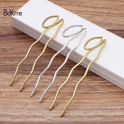 BoYuTe (5 Pieces/Lot) 115*38*2.7MM Brass Metal Hair Fork Hairpin Jewelry Materials Diy Handmade Hair Accessories Parts