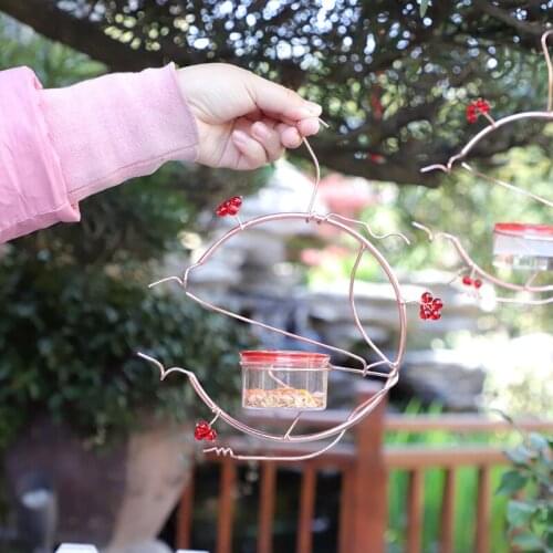 Courtyard Hanging Bird Feeder Hummingbird Feeder Metal Bracket Bird Feeder