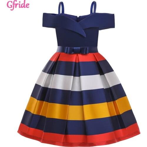 Girls Birthday Party Dress For Kids Off the shoulder Dress Children Christmas Costume Halloween Princess Dresses Pink Blue 2-10T