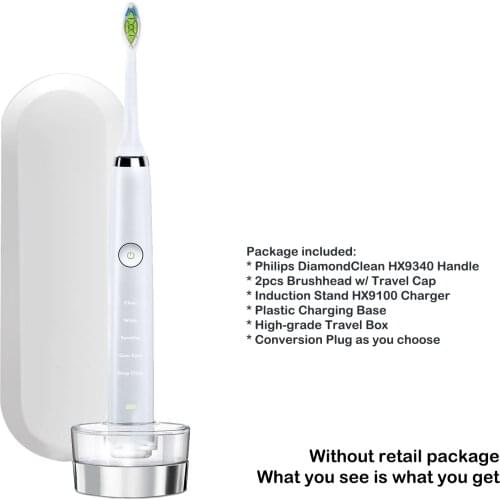 Philips Sonicare DiamondClean Sonic Electric Toothbrush HX9340 2 brush heads HX9350 HX9332 HX939W w/o Retail Box