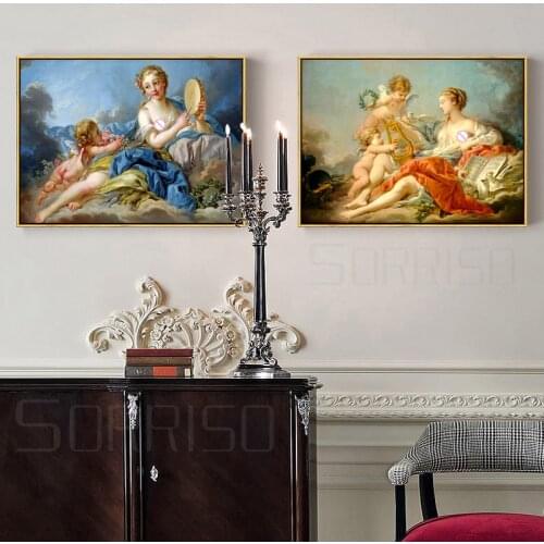 Europe Retro Angel Notre Dame Goddess Canvas Oil Painting Living Room Wall Art Bedroom Pictures Hallway Prints Home Dining Decor