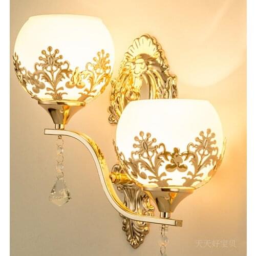 European Led Crystal Wall Lamp Gold Living Room Sconce Bedroom Reading Lamps Corridor Stairs Light Home Decoration ZM1117