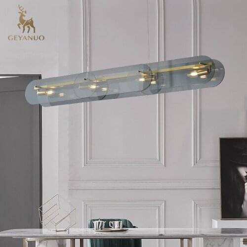 Light luxury gray post-modern restaurant chandelier home Nordic simple net red light modern all-copper lamps new