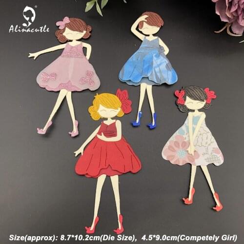 Metal Cutting Dies Cute Lovely Bow Doll Girl Scrapbooking Paper Craft Album Handmade Card Punch Die Cut Art Cutter Alinacutle