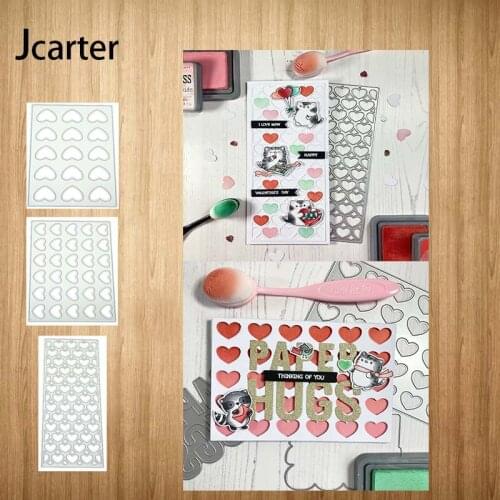 Metal Cutting Dies Rectangle Heart Background Craft Stencil Diy for Scrapbooking Handmade Card Make Shape Album Decoration Model