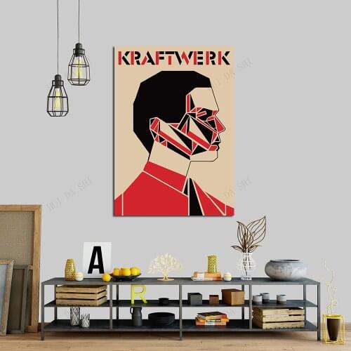 Bauhaus style minimalist Kraftwerk Poster Print Wall Art Home Decor Canvas Print Painting Artwork