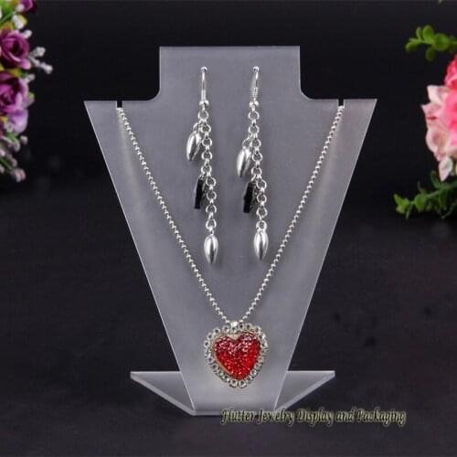 13cm High L shape Jewellery Display Necklace Case Acrylic Jewelry Set Display Earring Holder Pendant Stand Necklace storage