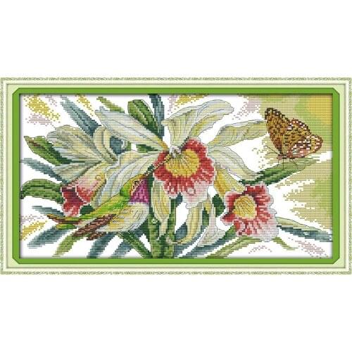 Butterflies over Flowers cross stitch kit plant count print 18ct 14ct 11ct hand embroidery DIY handmade needlework supplies bag