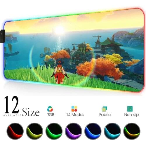 Genshin Impact Mouse Desktop Table Mat Mause Pad Gaming Mousepad Anime Pc Gamer Accessories Rgb Gamer Led Carpet Gadgets Cool