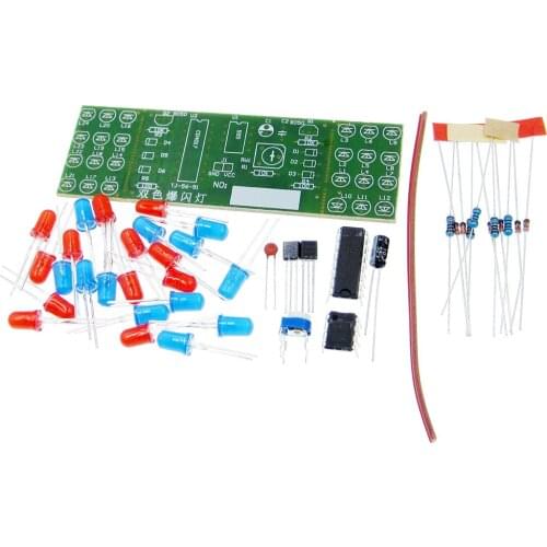 NE555 + CD4017 Red Blue Double Color Flashing Lights Board Kit StrobePractice Learning DIY Kits Electronic Suite Module