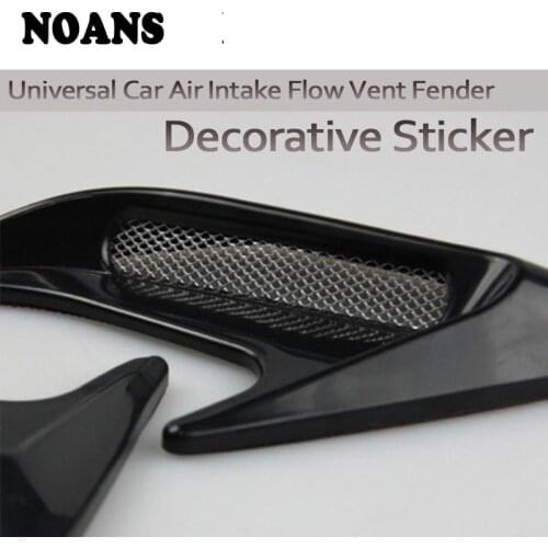 NOANS Car Simulation Vents Hood Side Decorative Stickers Shark Gills For BMW E36 F30 F10 E30 M X5 Ssangyong Volvo XC90 V70 XC60