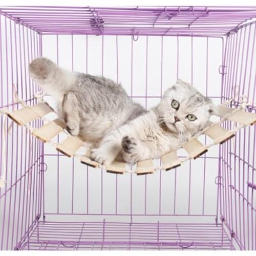 New Funny Simple Hammock DIY Bed Pet Cat Bamboo Hammock Dog Cat Hammock Small Animal Cool Summer Swing Sleeping Bed Cage Cat Toy