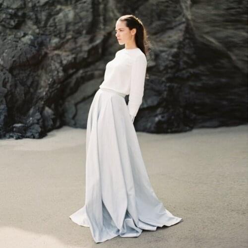 Customized Boho Long Satin Skirts For Bridal To Beach Party Zipper Style High Quality Custom Made Women Skirt Female Adult Skirt