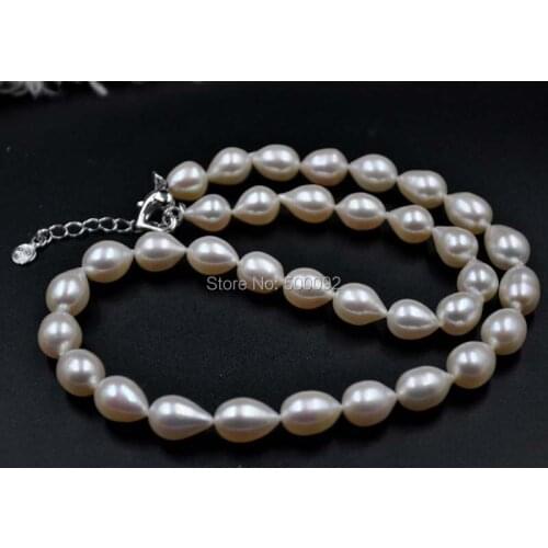 Stunning 9mm drop genuine pearl necklace