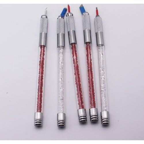 5pcs Crystal Tebori Eyebrow Manual Pen For Permanent Makeup 3D Microblading Blades Tattooing Supplies Free Shipping