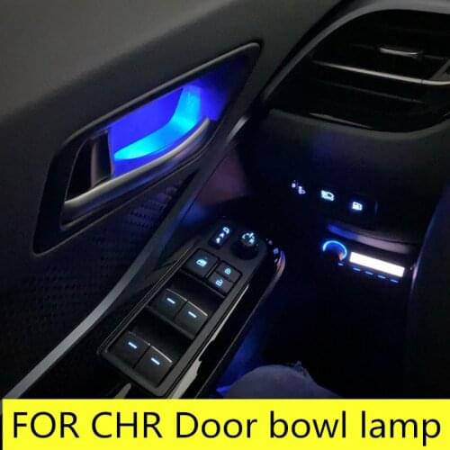 4Pcs LED Bowl Light Rear Door Handle Atmosphere Lamp Interior lights For Toyota CHR C-HR 2016-2019 2020 2021