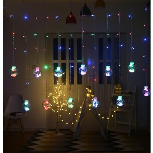 LED Colorful Wishing Ball Waterproof String Lights Home Curtain Lights Christmas Wedding Decoration Adjustable Decorative Lights