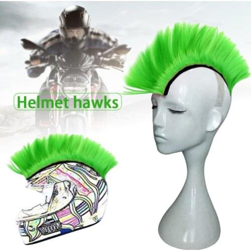 6 Colors Universal Helmet Mohawk Synthetic Wigs bicycle Motorcycle Motocross Accessories Helmet Hawks