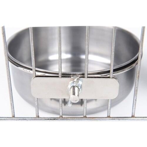 Pet Hanging Cage For Parrot Bird Anti-turnover Stainless Steel Food Bowl Drinking Bowl Large New Food Container Cage Accessories