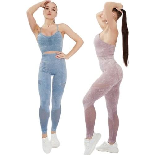 Women Tracksuits Yoga Set Sports Suit Female Seamless Leggings+Sports Bra Sportswear Workout Active Outfit Fitness Gym Sets