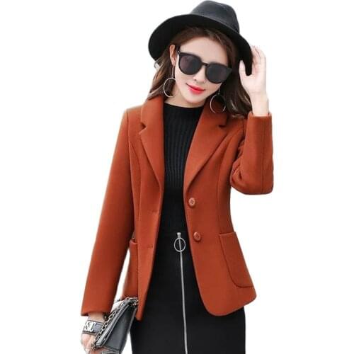 2021 Winter Short Wool Coat Women Coat Korean Autumn Woolen Coat Fashion Wool Blend Elegant Wool Jacket Female Woolen Overcoat