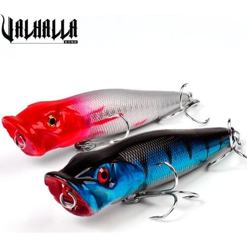 VALHALLA 1PC Fishing Lures 3.74"-9.5cm 0.42oz-12g Fishing Tackle Popper Lures Bass Baits with Hooks Minnow Artificial Hard Bait