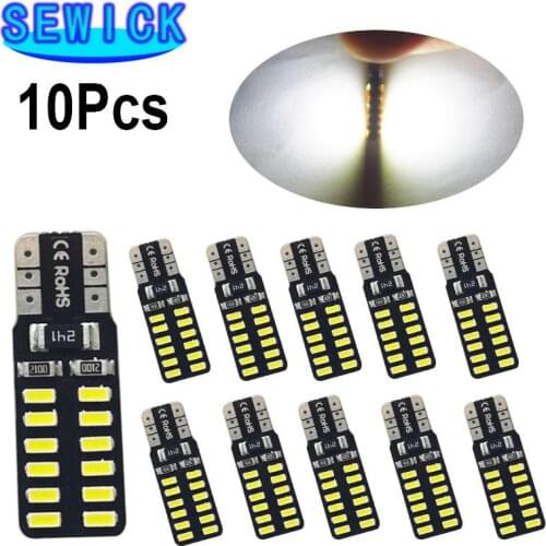 10pcs Car T10 LED 194 168 W5W 3014 SMD 24 LED Auto Clearance Light Parking lamps Side Light Bulb DC12V