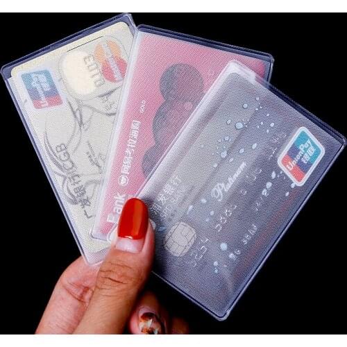 10pcs Waterproof Transparent Card Holder Plastic Card id Holders Case To Protect Credit Cards Card Protector Cardholder