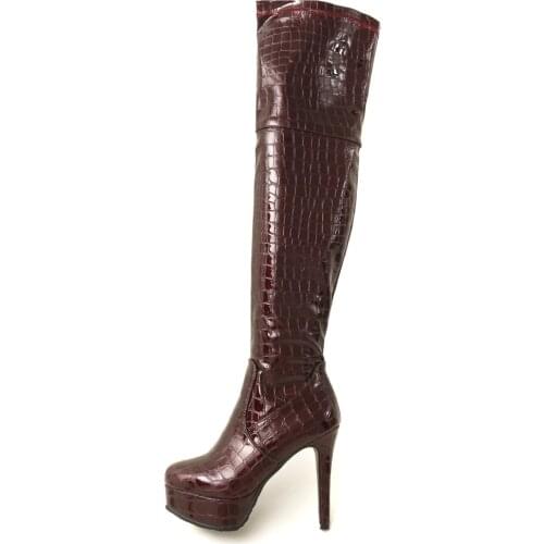 Big Size 9 10 11-15 thigh high boots knee high boots over the knee boots boots women ladies boots Serpentine side zipper