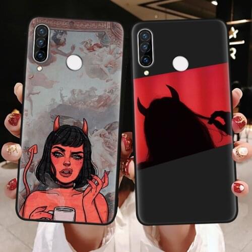 Devil Girl Phone Case For Huawei P Smart 2020 Y6 Y7 Y9 2019 S Z P30 P20 P10 P40 Lite E Pro Plus Mate 10 20 30 Lite Pro TPU Cover
