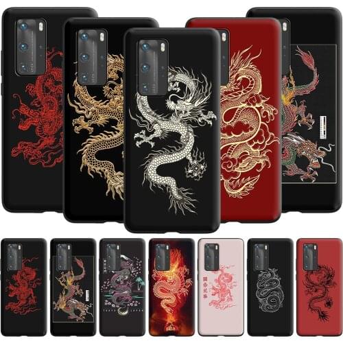 Dragon Chinese Case for Huawei P10 Lite P20 P30 P Smart 2021 Z P40 Pro