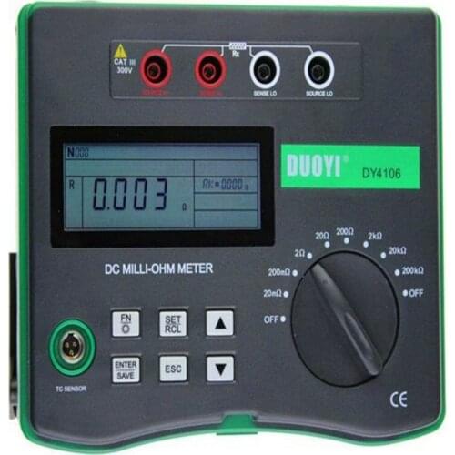 Digital Microhmmeter Resistance Tester 100 u-200k ohm With Temperature Compensation