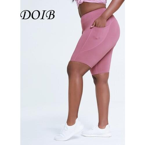 DOIB Women Short Plus Size Sports Pants High Waist Push Up Seamless Yoga Legging Quick Drying Sports Gym Leggings Pants