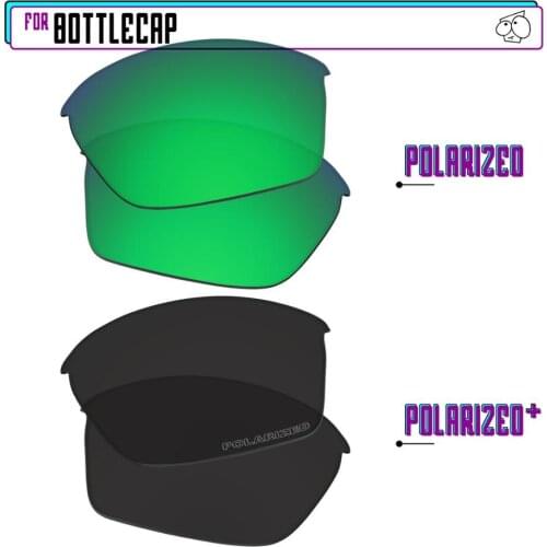 EZReplace Polarized Replacement Lenses for - Oakley Bottlecap Sunglasses - Black P Plus-Green P
