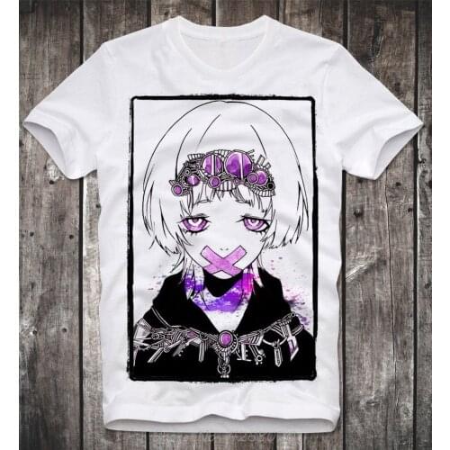 Fashion Hot Sale T-shirt Anime Manga Girl Japan Japanese Pastel Goth Boy T-Shirt Men Cotton Tshirt Anime Tees Tops Harajuku