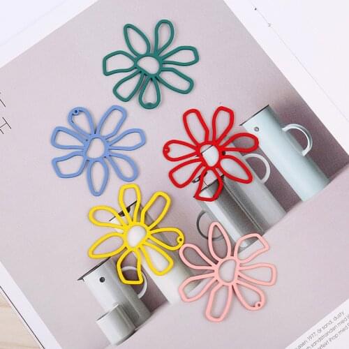 MRHUANG 10pcs/pack 55*53mm Big Hollow Folwer Charms Connector fit Necklace DIY Fashion Jewelry Accessory