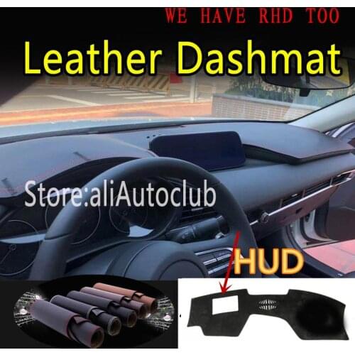 Leather Dashmat Car Styling Covers Dash Mat Dashboard Cover Carpet Accessories for mazda3 mazda 3 alexa BP 2019 2020