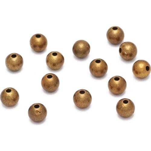 30-400pcs 3 4 6 8 10 12mm Bronze Plated CCB Beads Round Seed Spacer Loose Beads For Jewelry Making Handmade DIY Bracelet