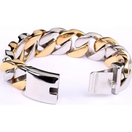 Buy Various High Quality gold colour classic big mens and womens titanium fashion jewelry bracelets