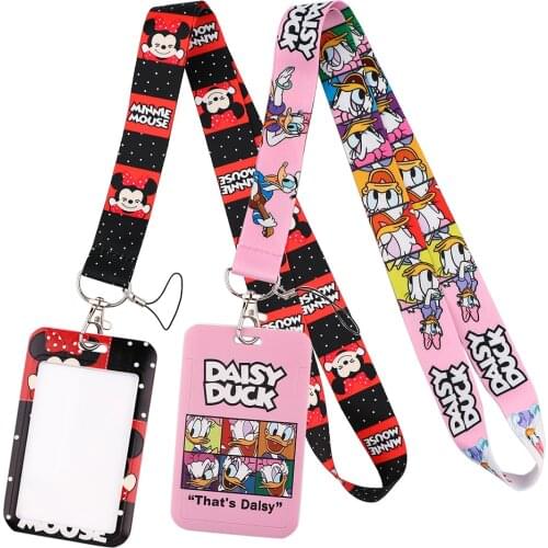 LT1075 Mickey Donald Duck Cute Lanyard for Key Kids Neck Strap id badge holder Key Chain Key Holder Key Rings Accessories