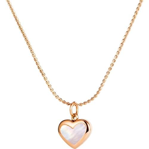 New Fashion Simple Temperament Heart-shaped Pendant Necklace Stainless Steel Jewelry For Woman Gift Not Fade Wholesale