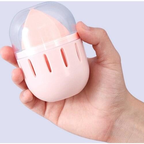 Portable Transparent Cover Powder Rost Box Dust-proof Makeup Powder Finishing Box Breathable Mildew Sponge Beauty Storage Box