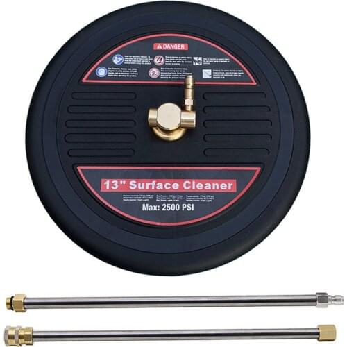 2500 PSI Surface Brush 13-inch High-pressure Washer Surface Cleaner Accessory with 2 Electric Washing Machine Extension Bars