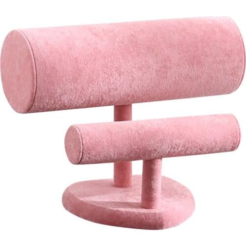 T-Bar Headband Hair Clasp Holder, Retail Shop Jewelry Display Storage Stand Rack for Necklace, Bracelet, Watch, Velvet