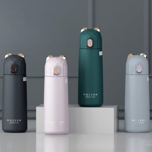 MeyJig Thermos Bottle Portable Water Bottle Modern Bear Leak-proof Thermos Flask Travel Bottle 350ML