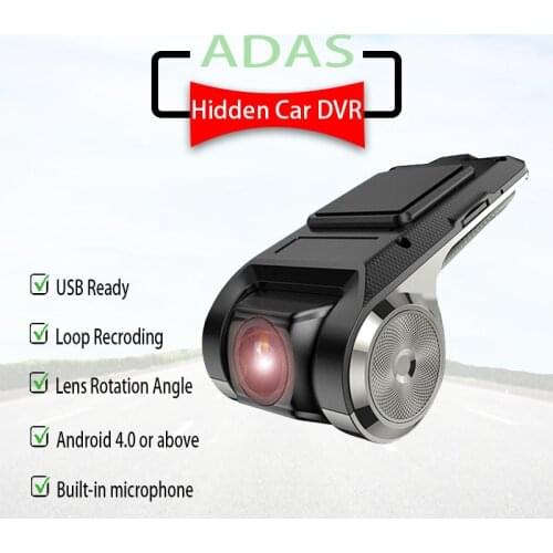 Android USB Car DVR 1080P 720P ADAS Hidden Camera Car Dash CAM HD Android Car Security Video Recorder Loop Recording USB Monitor
