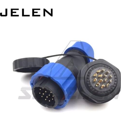 SD20TA-ZM, waterproof connector 14 pin, IP67, Panel Mount Connector 20mm, led power Cable connector